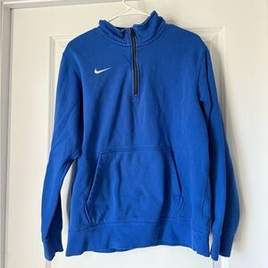 Nike Quarter Zip Hoodie Pullover Blue Fleece Lined Size Medium